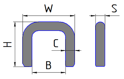 Клипса, скрепка, скоба П-образная "B1,B2,B3" на клипсатор колбасных изделий